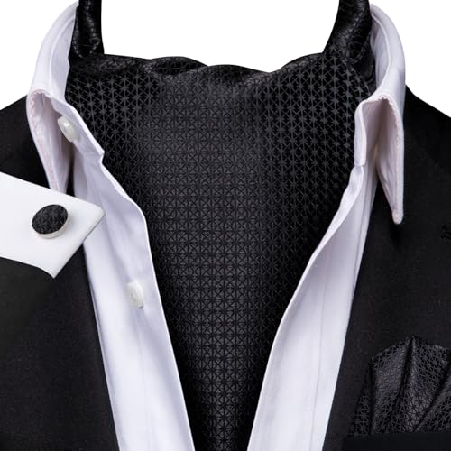 Image of Dubulle Paisley Floral Ascot for Men Self Tie Mens Cravat and Pocket Square Cufflinks Wedding