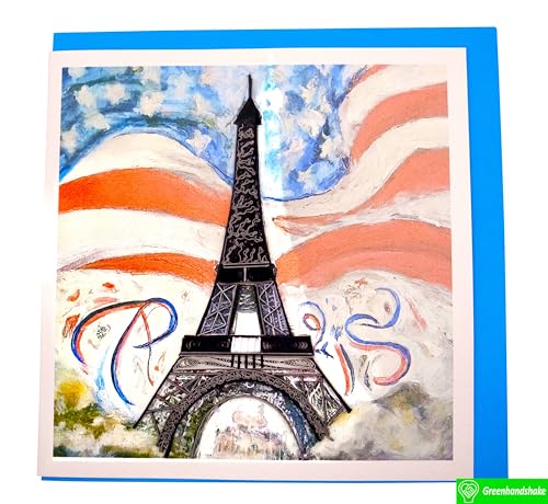 Greenhandshake STARS & STRIPES IN PARIS Quilling Art Greeting Card thumb #1