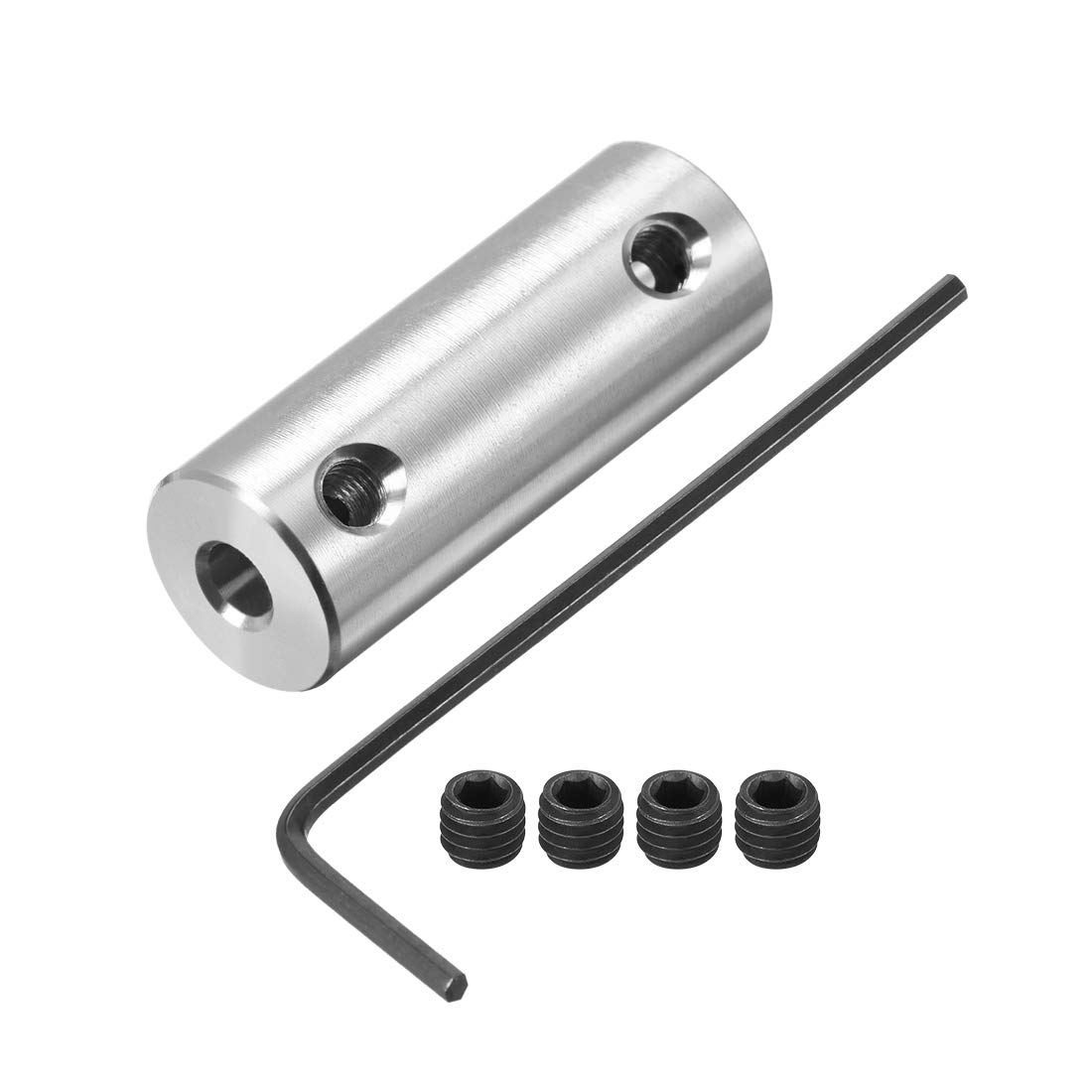 uxcell 1/8 inch to 1/8 inch Bore Rigid Coupling Set Screw L26XD10
