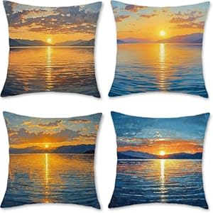 Fcunjuun Sonnenaufgang Kissenbezüge 60x60cm 4er Set