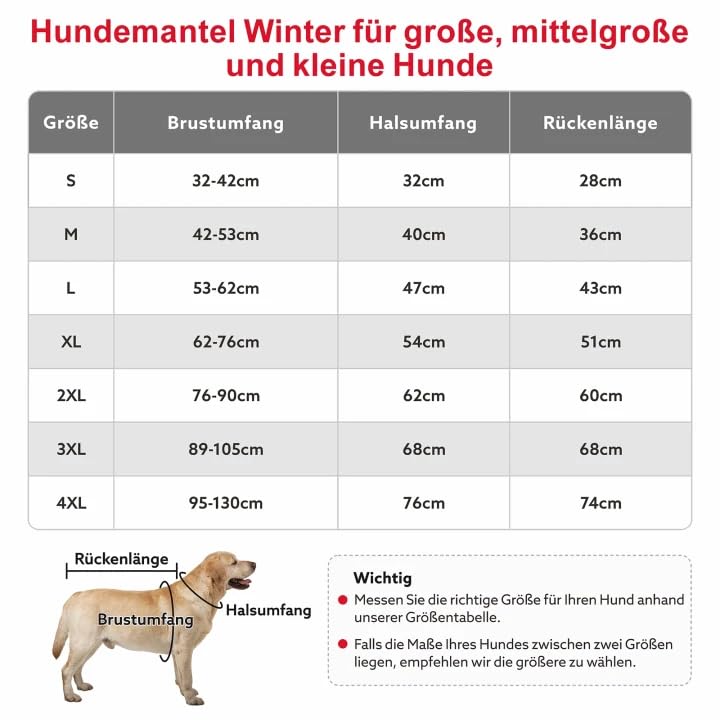 Woiil Hundemantel Wintermantel, Hundejacke Wasserdicht für Grosse Hunde mit Verstellbaren Schultergurten, Warm Hundemantel aus Fleece, Reflektierende Streifen,Geeignet für Labrador Olivgrün, XL
