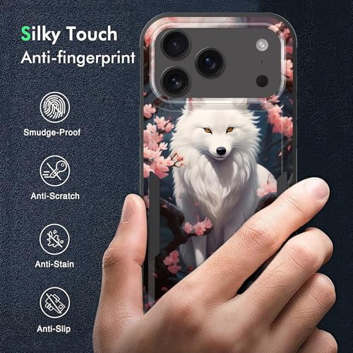 KJFHDJFDH for iPhone 17 Pro Case,Dual Layer Hybrid Heavy Duty Rugged Shockproof Hard PC +Soft Silicone Protective Case for iPhone 17 Pro 6.3" 2025,Fox and Flowers - image 5