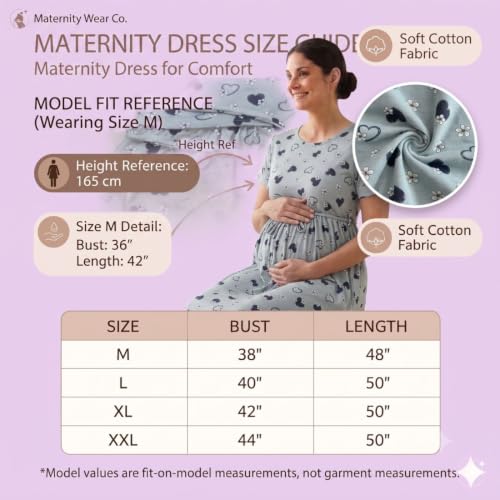 Image of Zero Clothing Feeding Dress for New Moms Casual Loungewear Ankle Length | Cotton Maternity Nighty | Zipless Feeding Dresses for Women | Pregnancy & Nursing Wear