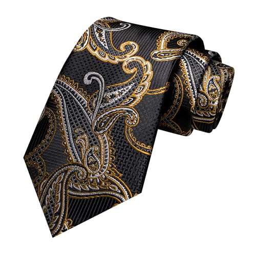Image of JEMYGINS Mens Tie and Lapel Pin Necktie Pocket Square Cufflinks and Tie Clip Sets for Business Casual 5PCS