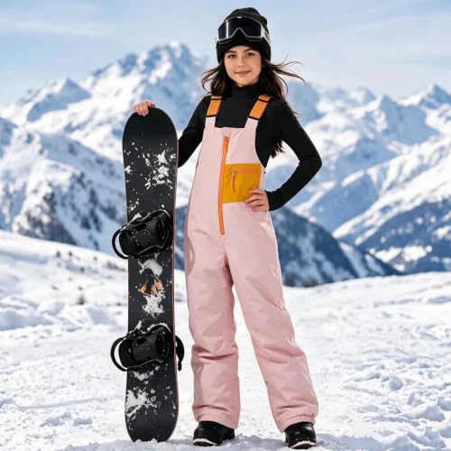 fartey Snow Suit for Kids Girls Waterproof Insulated Snow Bib Overalls - image 2