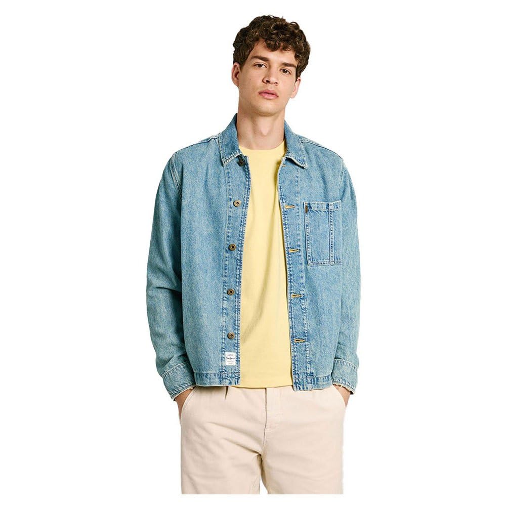 Pepe Jeans Elson Jacket, Giacca Uomo, Blue (Denim),-image
