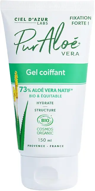 Gel Coiffant Aloé Vera Bio - Fixation Forte, Hydratation - Tube 150 ml
