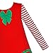 Sunny Fashion Girls Dress Long Sleeve Christmas Green Bow Tie Holiday Party Striped 12