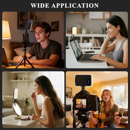 BDDFOTO - Luz para Selfie 5 W con batería de 2500 mAh, Clip portátil, Regulable 10–100%, CRI ≥95, 500 LM, luz de vídeo para TikTok, vlogging, fotografía y videoconferencias - imagen 5