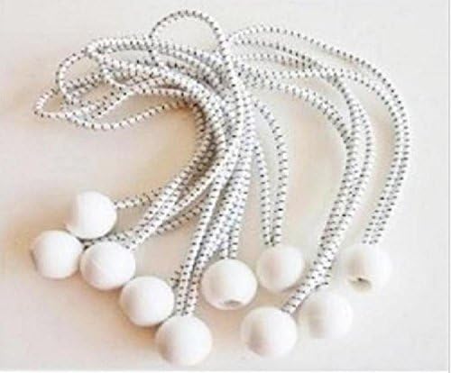 9" Heavy Duty Premium White Ball Bungee Bungees 100 pcs for Tarps Canopy