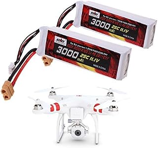 2 Pack 25C 3S 3000mAh 11.1V LiPo Battery (XT60 Plug Connector) for DJI Phantom 1 FC40 DJI Flame Wheel F450 F550 FPV Quadcopter and Other Toy RC Vehicles