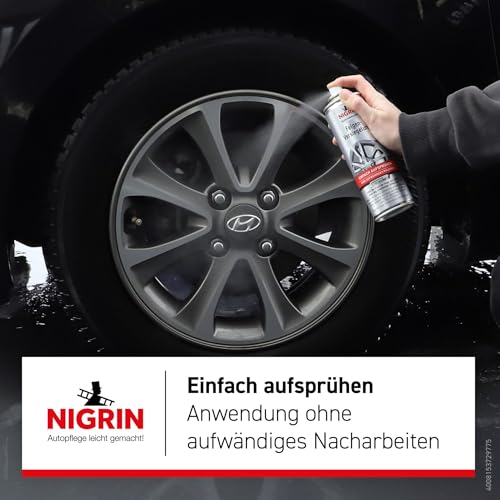 NIGRIN Felgen-Versiegelung Aerosol, Schutz vor Bremsstaub, Schmutz, Wasser und Salz, Langzeitkonservierung bis 4 Wochen, 300 ml, rot – Ansicht 5