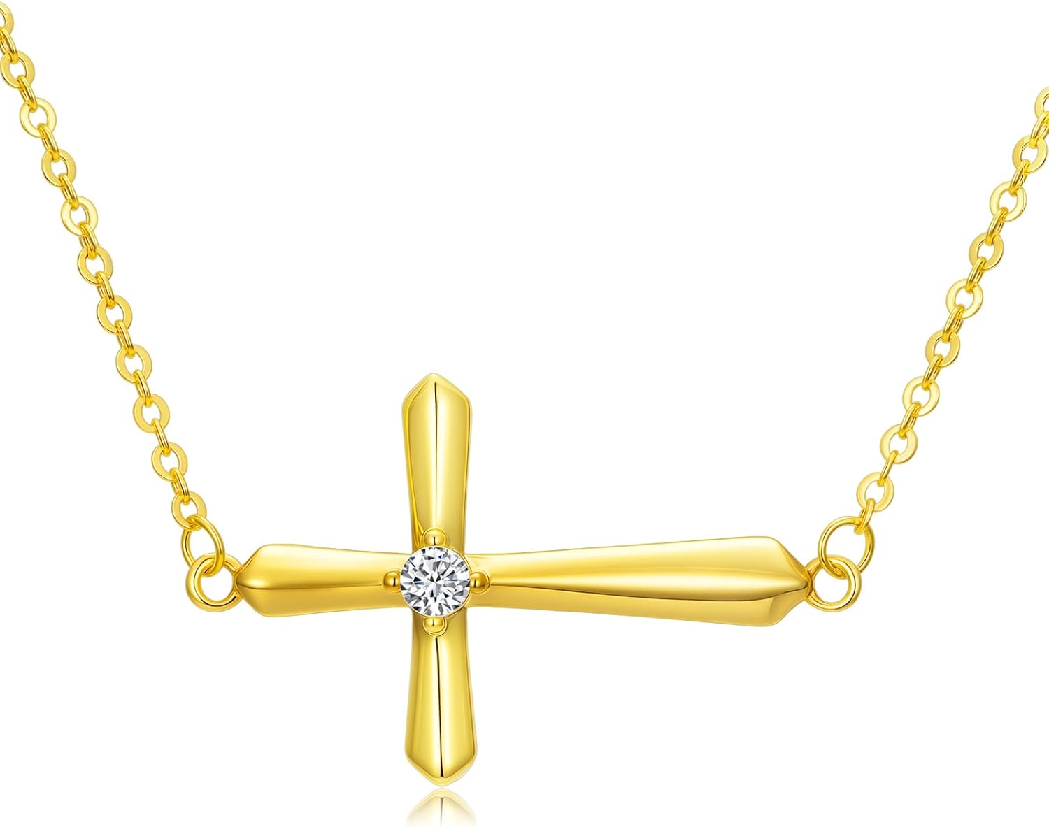 Gold Dainty Cross Necklace for Women 14K Gold Christian Cross Pendant Necklaces Jewelry Valentines Day Gifts for Wife Girlfriend Her