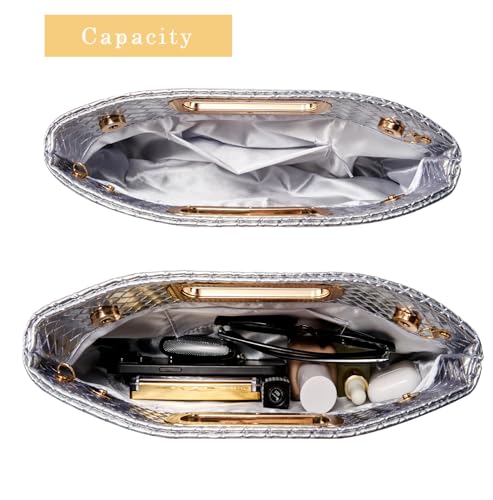 Image of Women's Woven Evening Bag Casual Leather Shoulder Handbag Fashion Clutch Purse