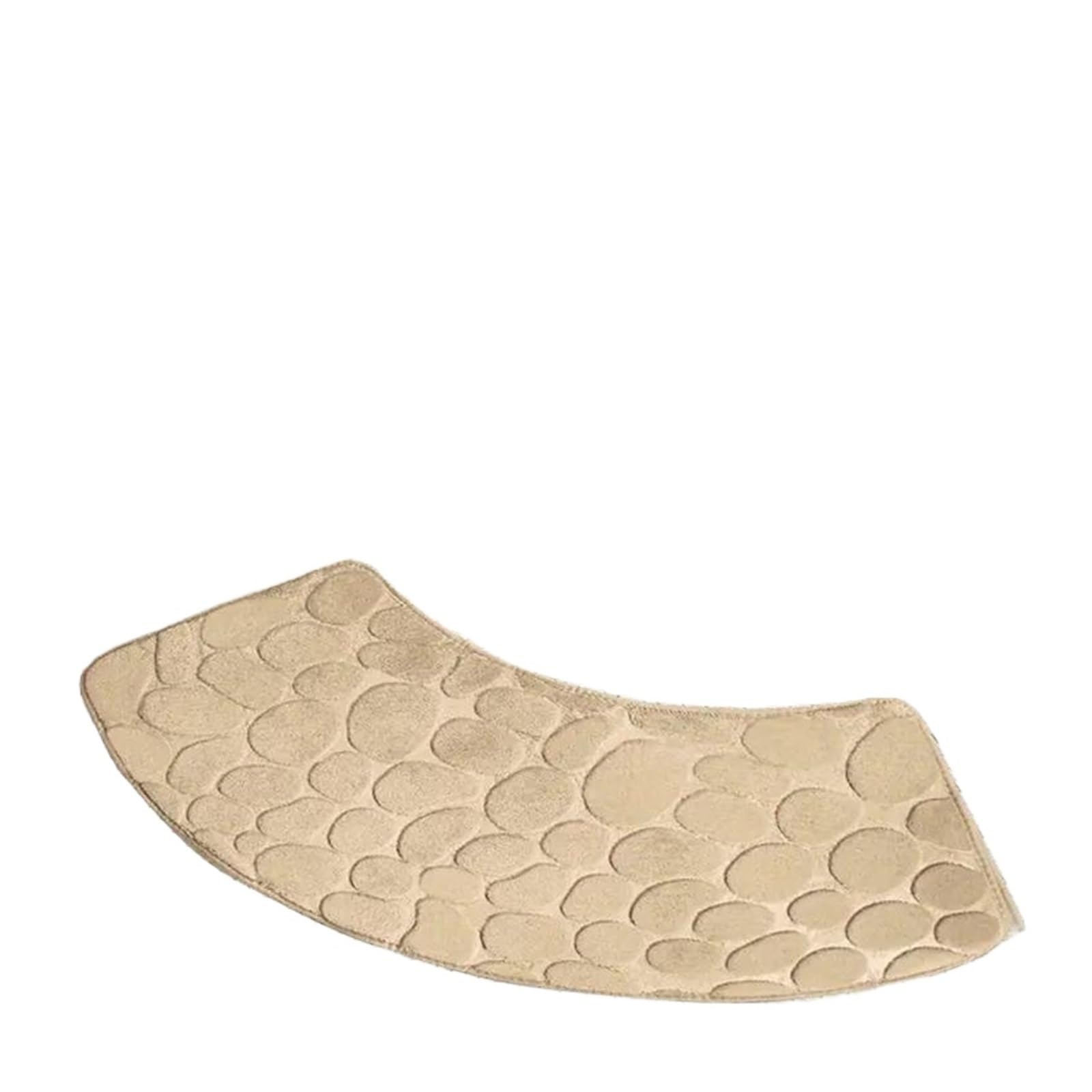 Curved Shower Mat Curved Bathroom Mat Thickened Shower Room Absorbent Door Toilet Non-slip Entrance(Apricot)