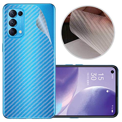 Image of Compatible with Oppo Reno 5 Back Screen Protective Film Carbon Fiber Skin Transparent Screen Guard Sticker