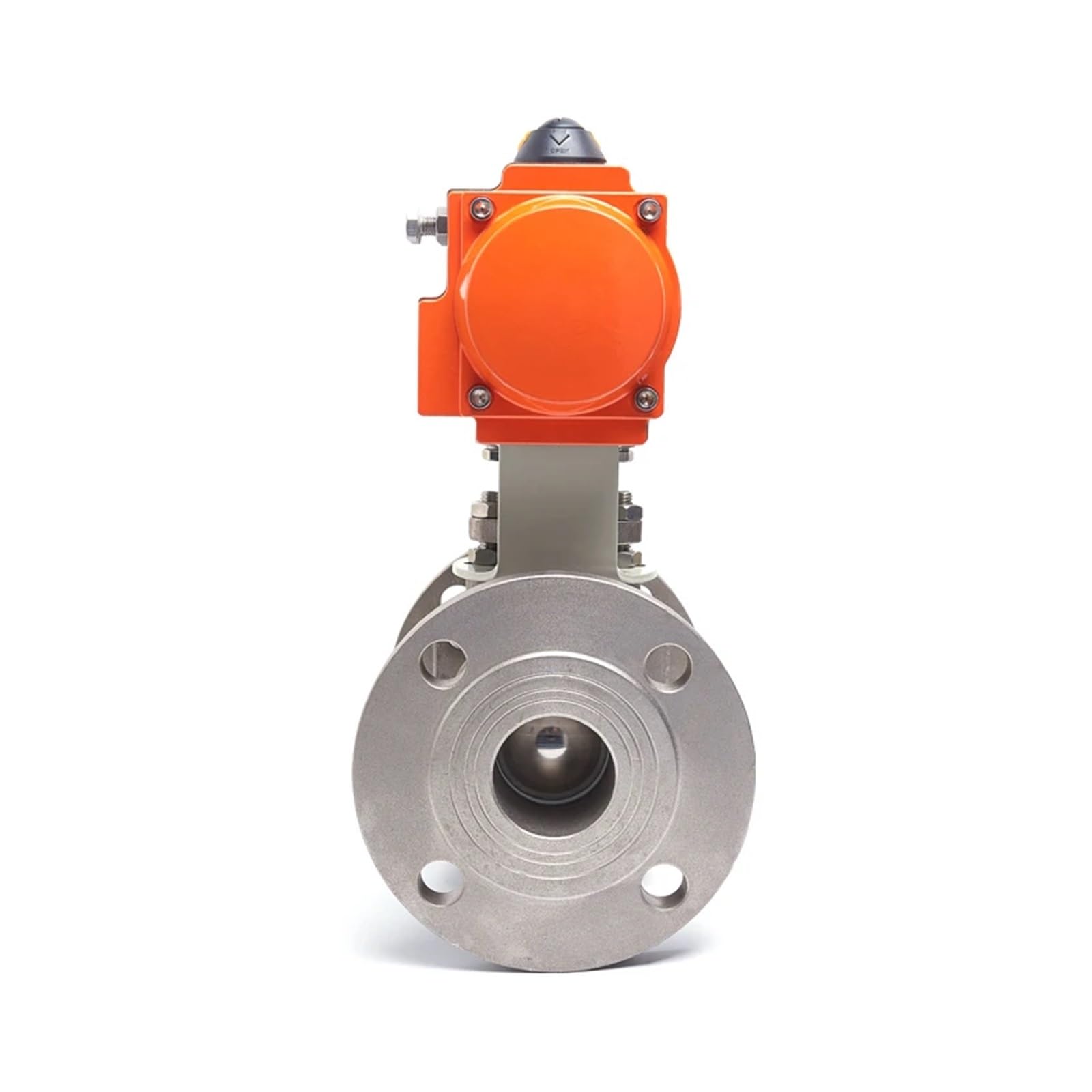 304 1-1/4" Pneumatic Flanged Ball Valve Double Acting Cylinder Flange Ball Valve