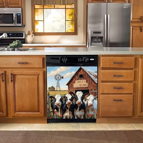 Image of BVBOX Dishwasher Magnet Cover 23 inchx26 inch, Reusable Magnetic Refrigerator Covers, Decorative Magnets Cover Fridge Door Skin Panel Stickers for Home Kitchen Appliance