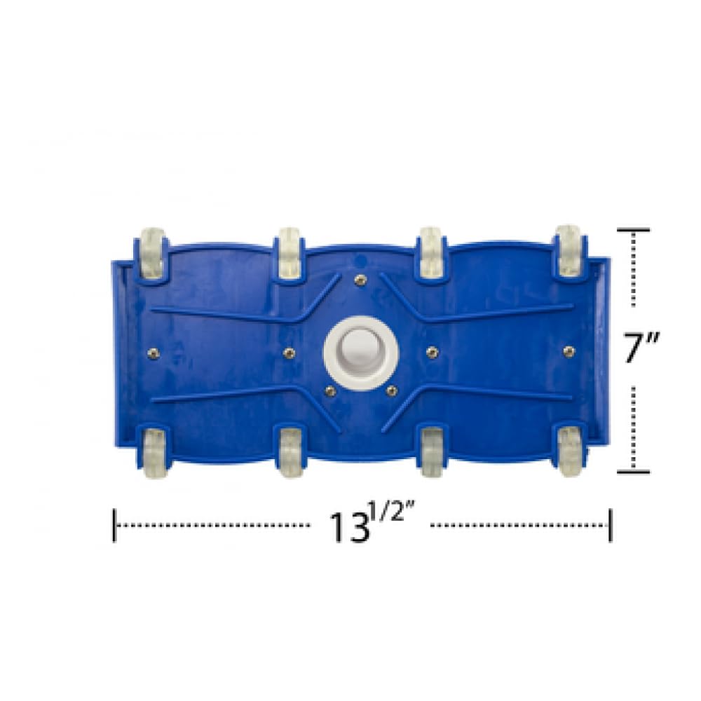 Aqua Select Flex Vac FLX700 for Concrete Pools | Manual Pool Vacuum Attachment for Inground Pools | Rectangular Weighted Vac Head w/Wheels | Flexible Swivel Hose 1-1/4