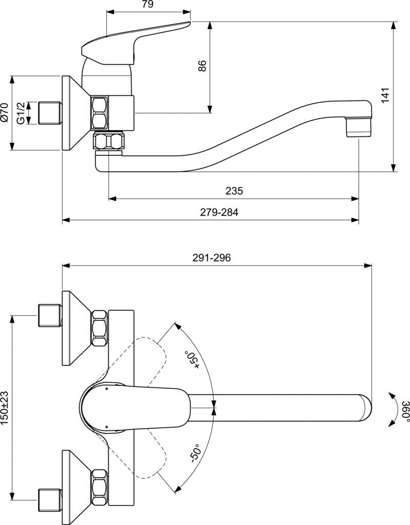 Ideal Standard Ceraflex B5128AA Einhebel-Spültischarmatur verchromt