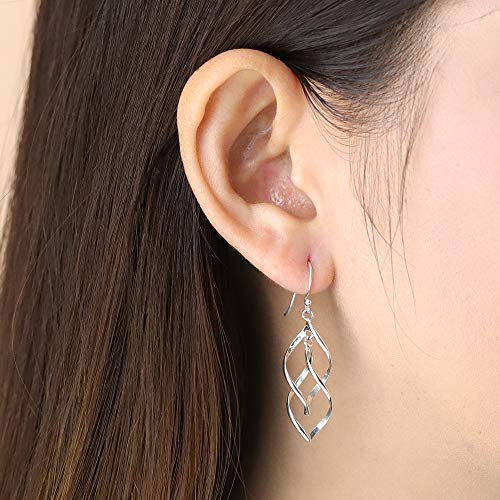 Boma Jewelry Sterling Silver Spiral Ribbon Dangle Earrings2