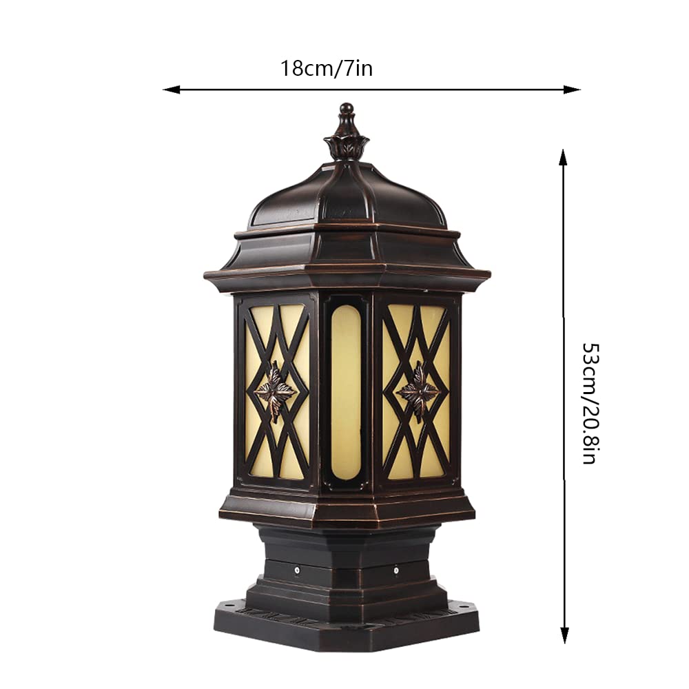 Słupki ogrodowe zewnętrzne światło, nowoczesne patio filar światła lampa podłogowa E26 60W tradycyjna oprawa słupkowa wodoodporna lampa podłogowa Vintage do montażu na molo do ogrodzenia