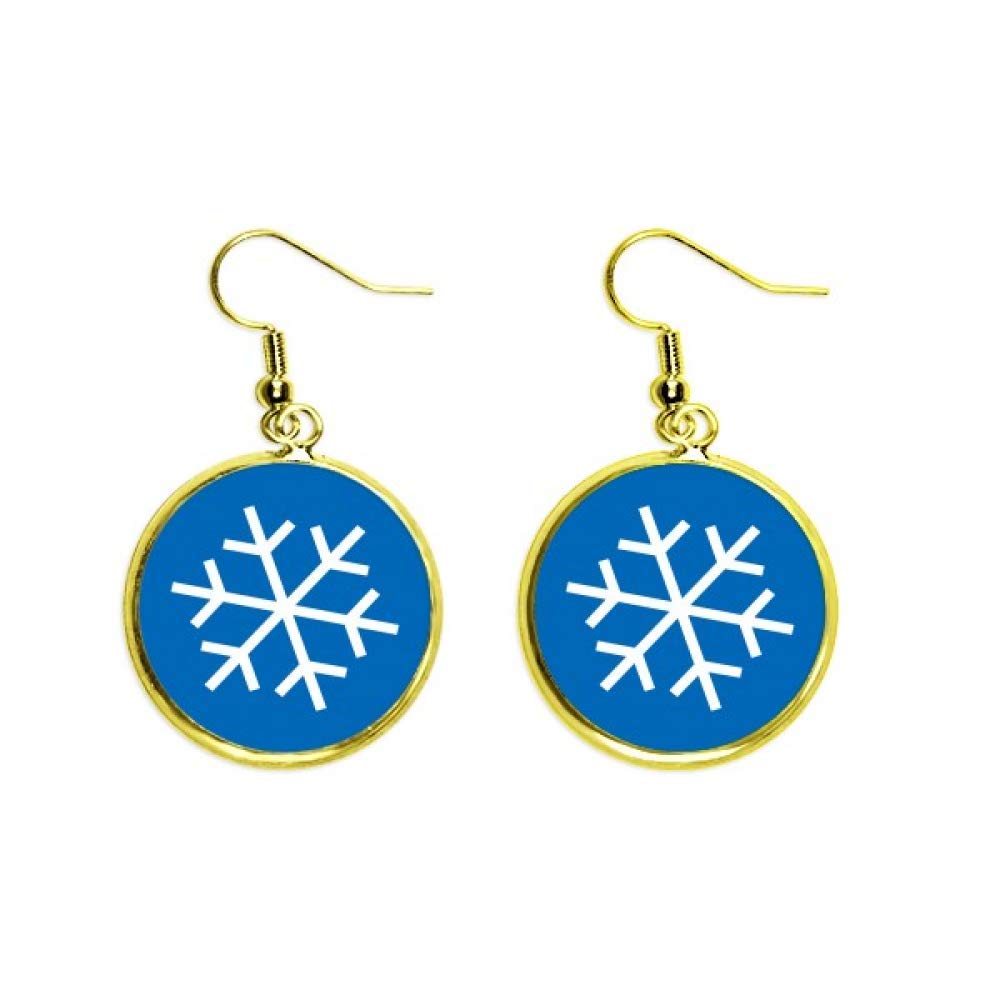 Pendientes de copo de nieve azul largos estilo drop earring mujer 2