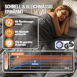 Monzana Heizdecke Wärmeunterbett 160x140cm Timer Coral Fleece 2x60W grau Doppelheizdecke Überhitzungsschutz waschbar - 2