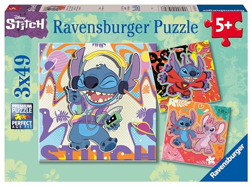 Ravensburger Disney Stitch 3x 49 Pieces Jigsaw Puzzles for Kids Age 5 Years Up