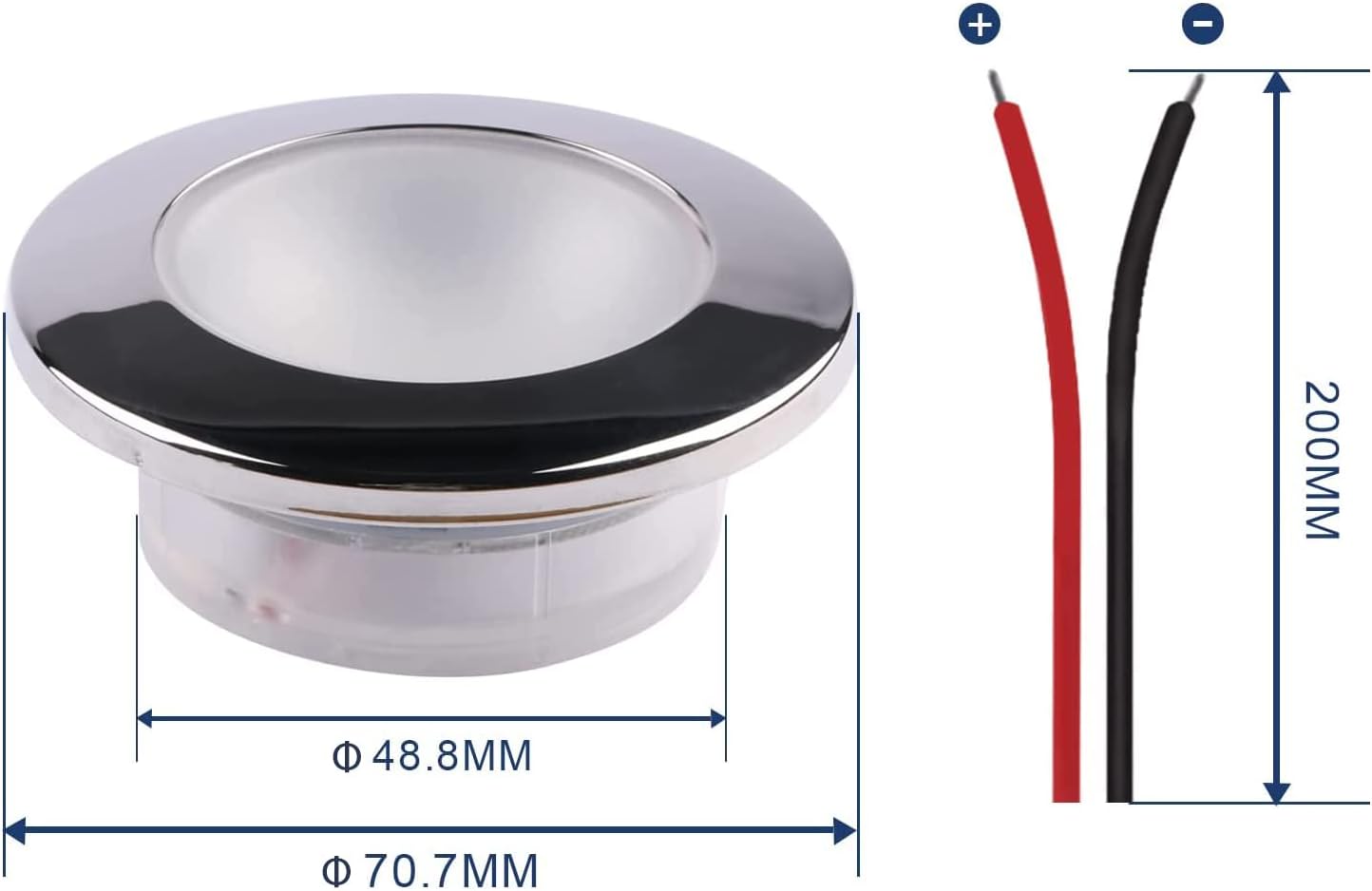 Boat Interior Lights LED Marine Courtesy Lights Boat Cabin Lights RGBW Stainless Steel Flush Mount 12 Volts 3 Inches : Sports & Outdoors