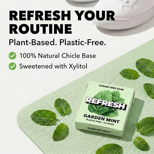 Image of Refresh Plant Based Gum, Sugar Free, Xylitol, 12 Pcs, 6 Pack (Best Sellers Variety Pack)