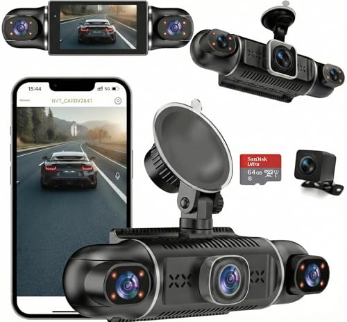 Infinn Dashcam Auto 360 Grad, 4 Kameras, 1080p Full-HD, 64 GB...
