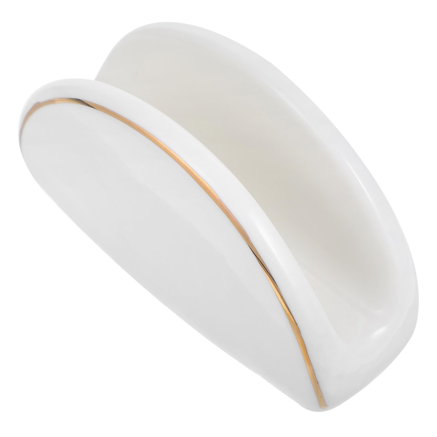 Cabilock 2piezas Soporte De Servilletas De Cerámica Bordes Dorados Servilletero Vertical Para Cocina y Restaurante Dispensador De Servilletas Para Mesa