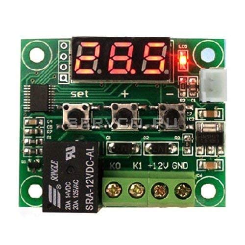 Image of W1209 Digital Temperature Controller Module with NTC Waterproof Sensor | DC 12V Thermostat Switch Relay Control Board | LED Display for Incubator, Aquarium, Greenhouse, Cooling