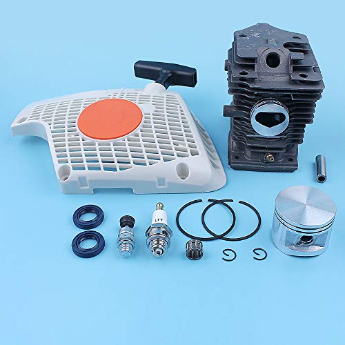 Luxuypon Kit de cojinete de sello de aceite de arranque de retroceso de pistón de cilindro de 46 mm para Stihl MS270 MS280 MS280C piezas de repuesto de motosierra