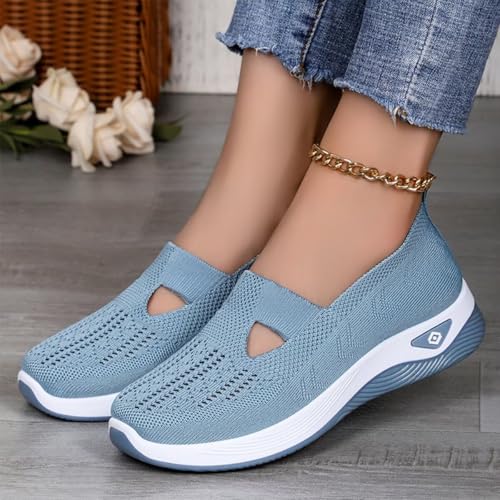Image of Orthopedic Walking Shoes for Women,2026 New Orthowalkway Womens Shoes,Woven Orthopedic Breathable Walking Sneaker Non-Slip Arch Support Slip on Shoes