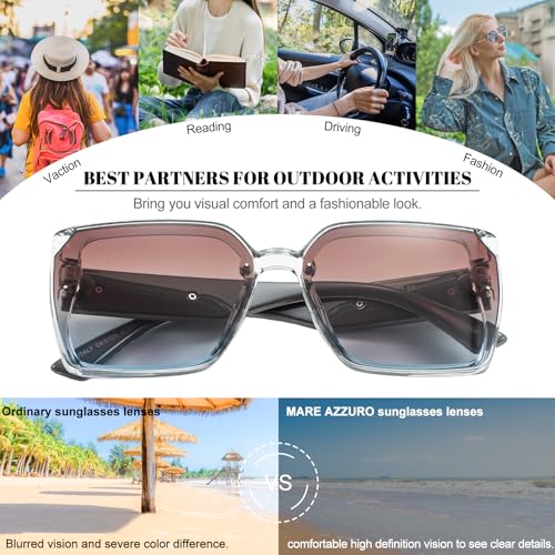 MARE AZZURO 3 Pack Sunglasses for Women Trendy Classic Retro Designer Large Frame Sunnies Fashion Sun Shades Glasses with UV400 Protection3