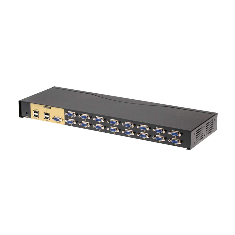 Commutateur KVM VGA USB, commutateur KVM 16 Ports VGA 16 en 1 télécommande projecteur vidéo avec câble VGA 16: pour Win98 / ME / 2KP4 / XP / 2003, Linux, Mac (16 Ports)