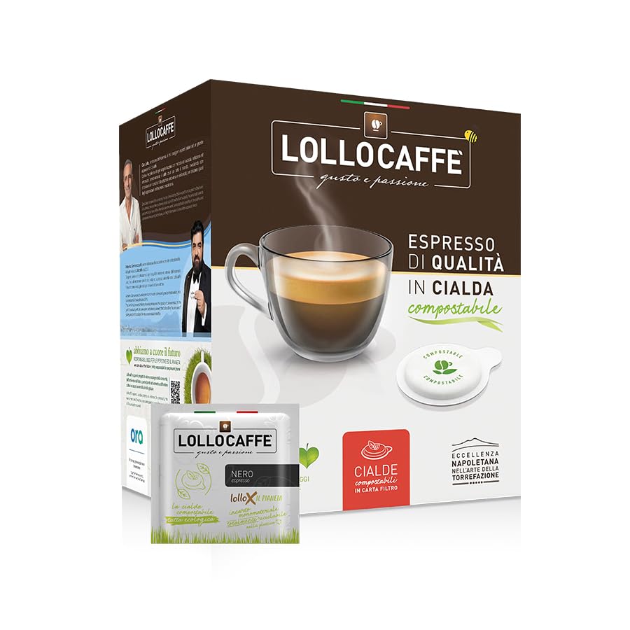 Lollo Caffè Cialda Compostabile, Miscela Nera, 300 Cialde, Sistema ESE