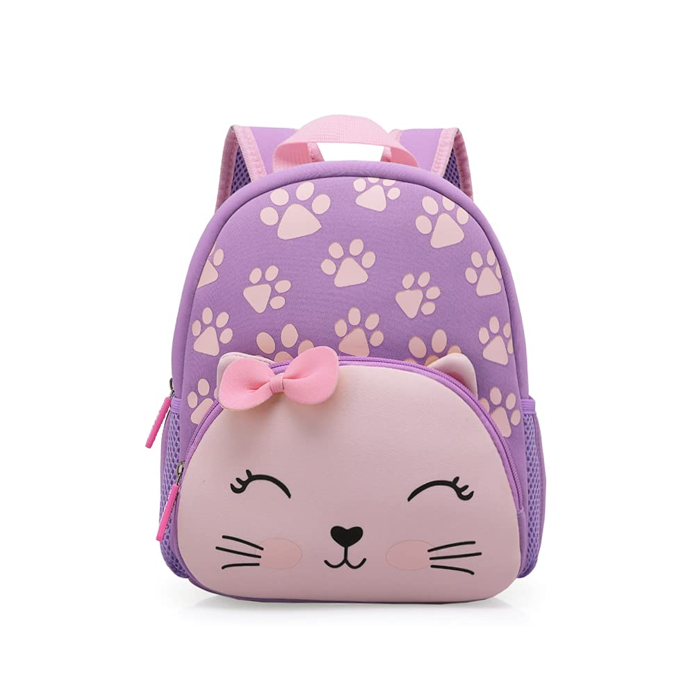 KK CRAFTSToddler Backpack Waterproof Preschool Backpack 3D Cute Cartoon Neoprene Animal Schoolbag for Kids for 2-5 Years Boys Girls