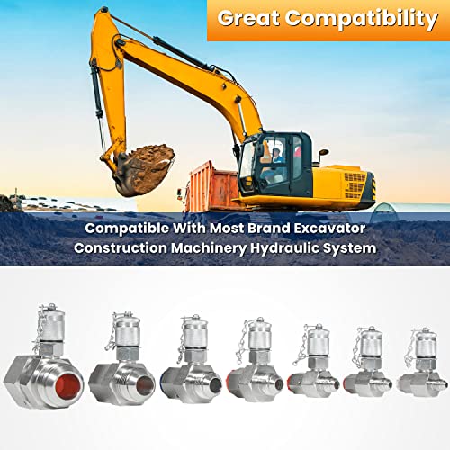 Image of JIC37 Hydraulic Swivel Run Tees Hydraulic Tee Connector Tester Tee Coupling Set for Excavator Construction Machinery Hydraulic System 9000PSI /600BAR /60MPa (7 Pack)