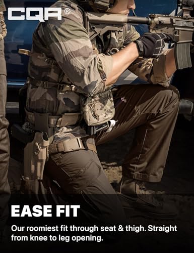 Image of CQR Men's Tactical Pants, Water Resistant Ripstop Cargo Pants, Lightweight EDC Work Hiking Pants, Outdoor Apparel