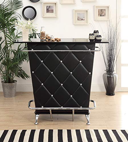 Benjara-Benzara-Contemporary-Style-Leatherette-Padded-Bar-Table-With-Button-Tufting-Black Benjara Benzara Contemporary Style Leatherette Padded Bar Table With Button Tufting Black