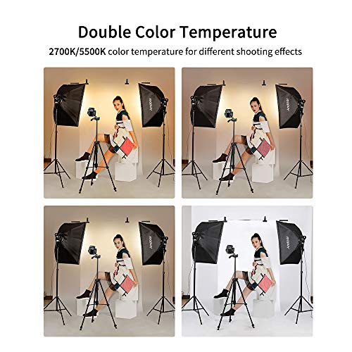 image for Andoer Photography Studio Softbox Lighting Kit Including 3pcs 45W Bi-C
