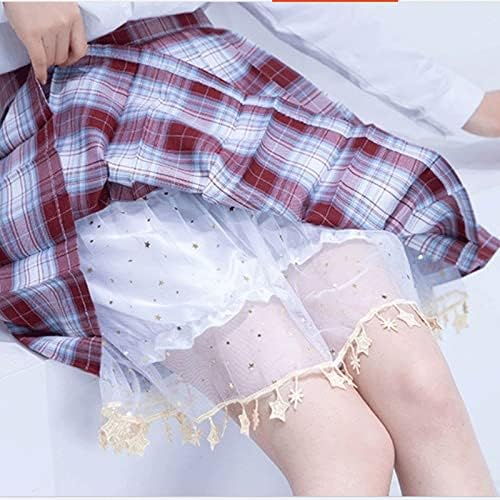 安全ズボンペチコートパンツアンチグレアレースレギンス裾夏の薄いショートパンツ (Color : A, Size : M code)