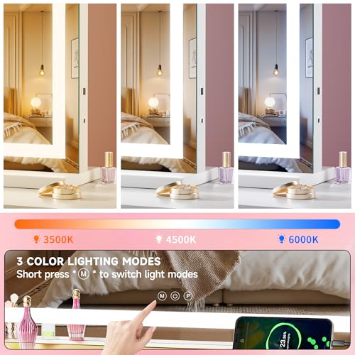 Espejo para maquillaje con luces LED 23" x 18" blanco miniatura 6