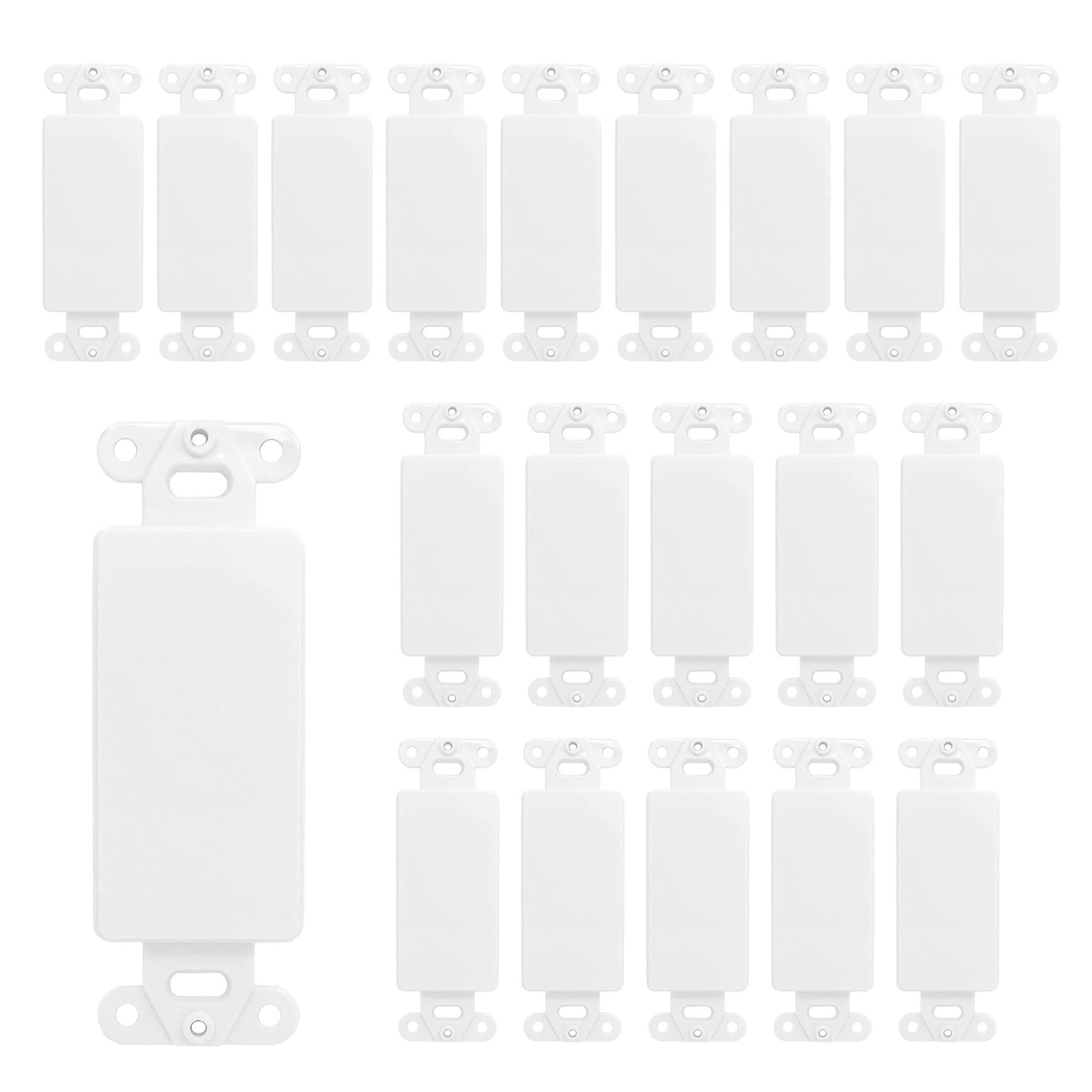 QuickPort Decora Keystone Insert, 0 Blank Port, 20 Pack White