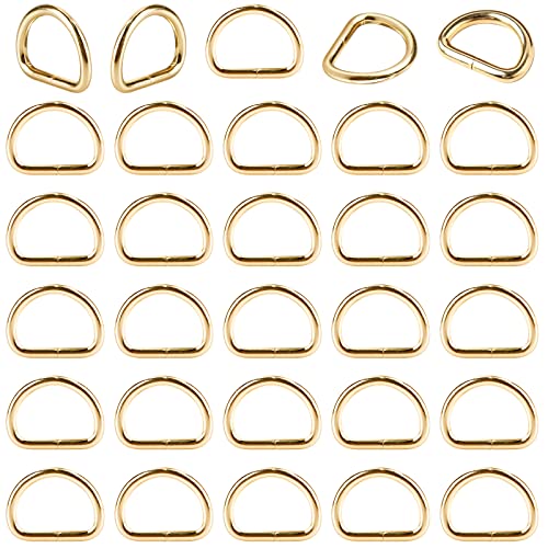 30 Stück D-Ringe Halbringe Karabiner Ring Golden D-Ringe D-Form Schnallen-Clips Taschenzubehör für Taschen Gürtel Rucksack Gürtelschnallen Handtaschen Bastelzubehör Cover