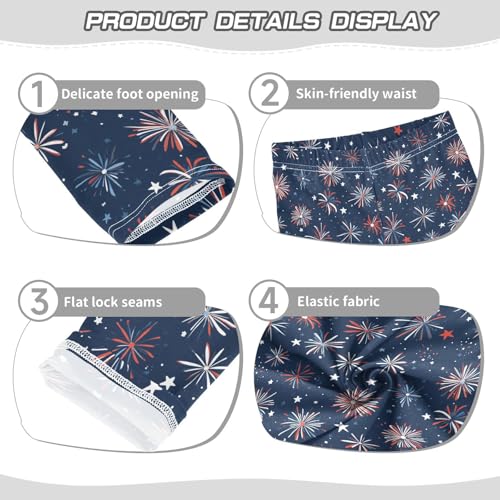 Girls Leggings Soft Toddler Ankle Length Bottoms Fireworks Kids Dance Yoga Pants 4-10 Years3