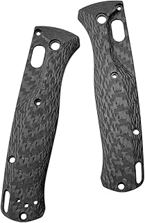 Aibote 1 Pair Full 3K Carbon Fiber Handle Scales Replacement Grips Designed for Benchmade Bugout 535 DIY Tool Handles Patch